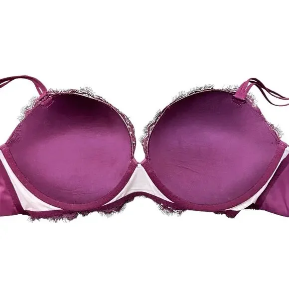 Victoria's Secret: Very Sexy Multi-Way Elegant Lace Burgundy Bra.  Size 36DD - Picture 4 of 6